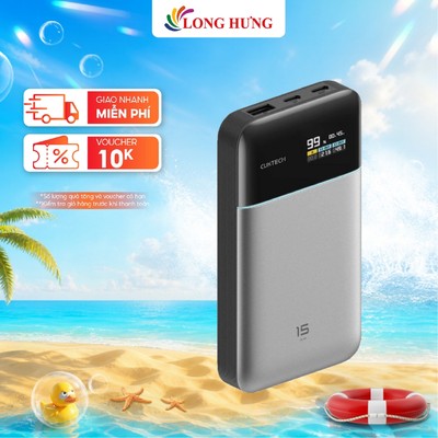 Sạc dự phòng Cuktech Power Bank 15 Air 1USB 2Type-C 100W 15000mAh PB150S - Hàng chính hãng