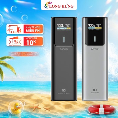 Sạc dự phòng Cuktech Power Bank 10 Plus 1USB 2Type-C 120W 15000mAh PB150P - Hàng chính hãng