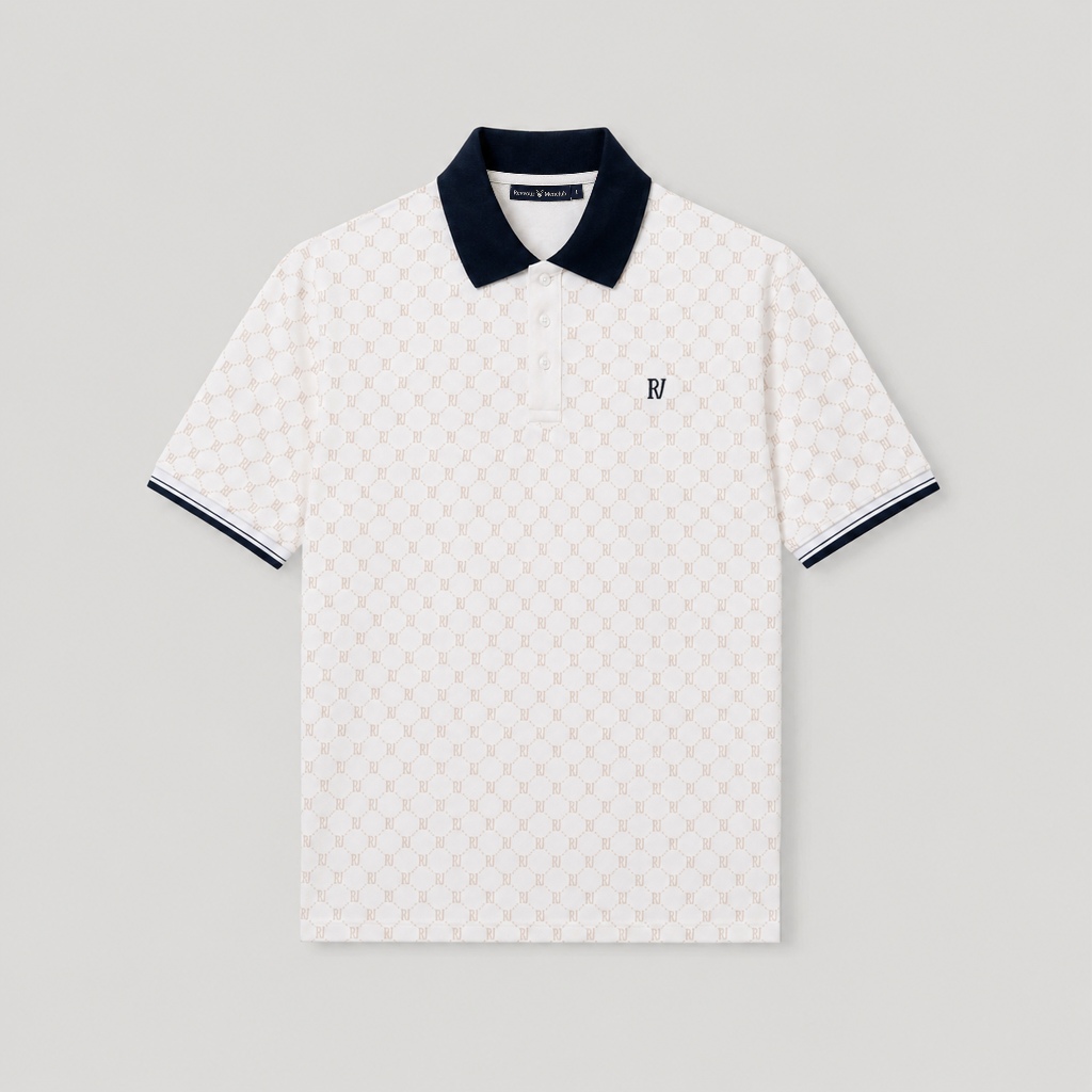 Áo Polo Nam Monogram Amio Chất Liệu Cotton AeroPique (100% Cotton) thoáng mát, Co Giãn 4 Chiều/Form Regular - REVVOUR