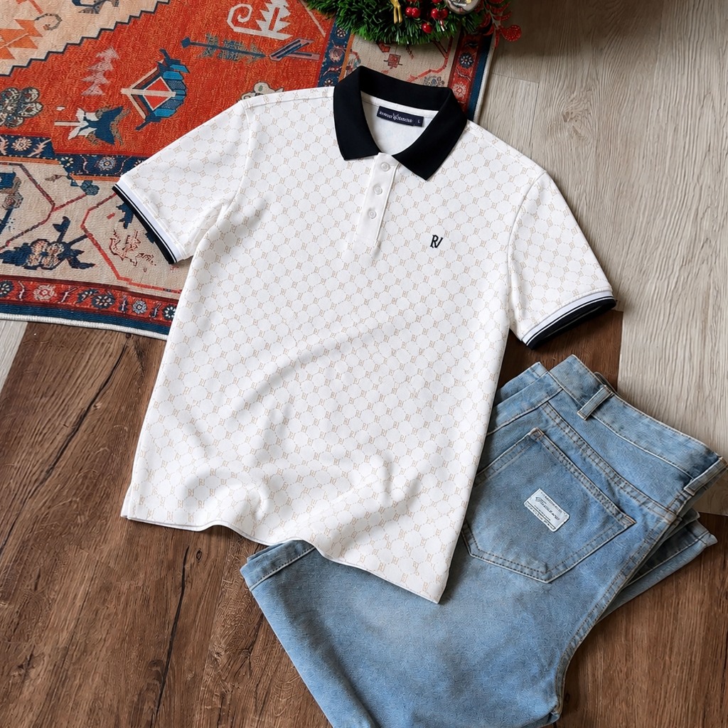 Áo Polo Nam Monogram Amio Chất Liệu Cotton AeroPique (100% Cotton) thoáng mát, Co Giãn 4 Chiều/Form Regular - REVVOUR | BigBuy360 - bigbuy360.vn