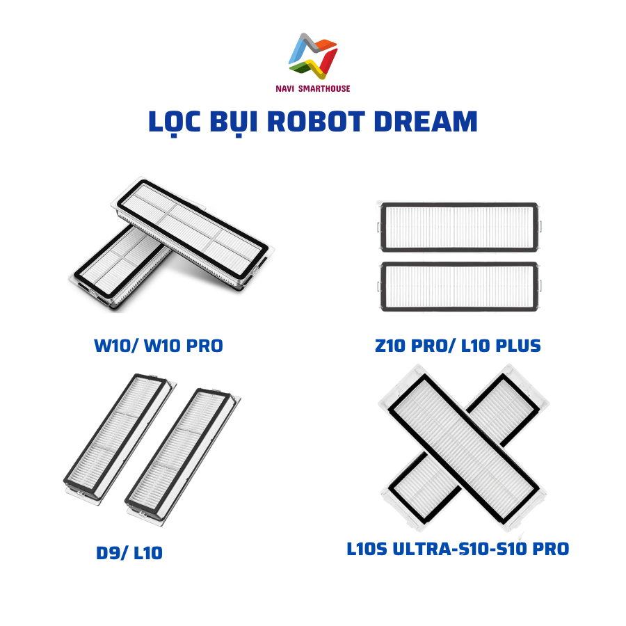 Màng lọc robot hút bụi Dream D9, L10, W10, W10 PRO, Z10 PRO, L10 PLUS, L10S ULTRA,S10, S10 PRO