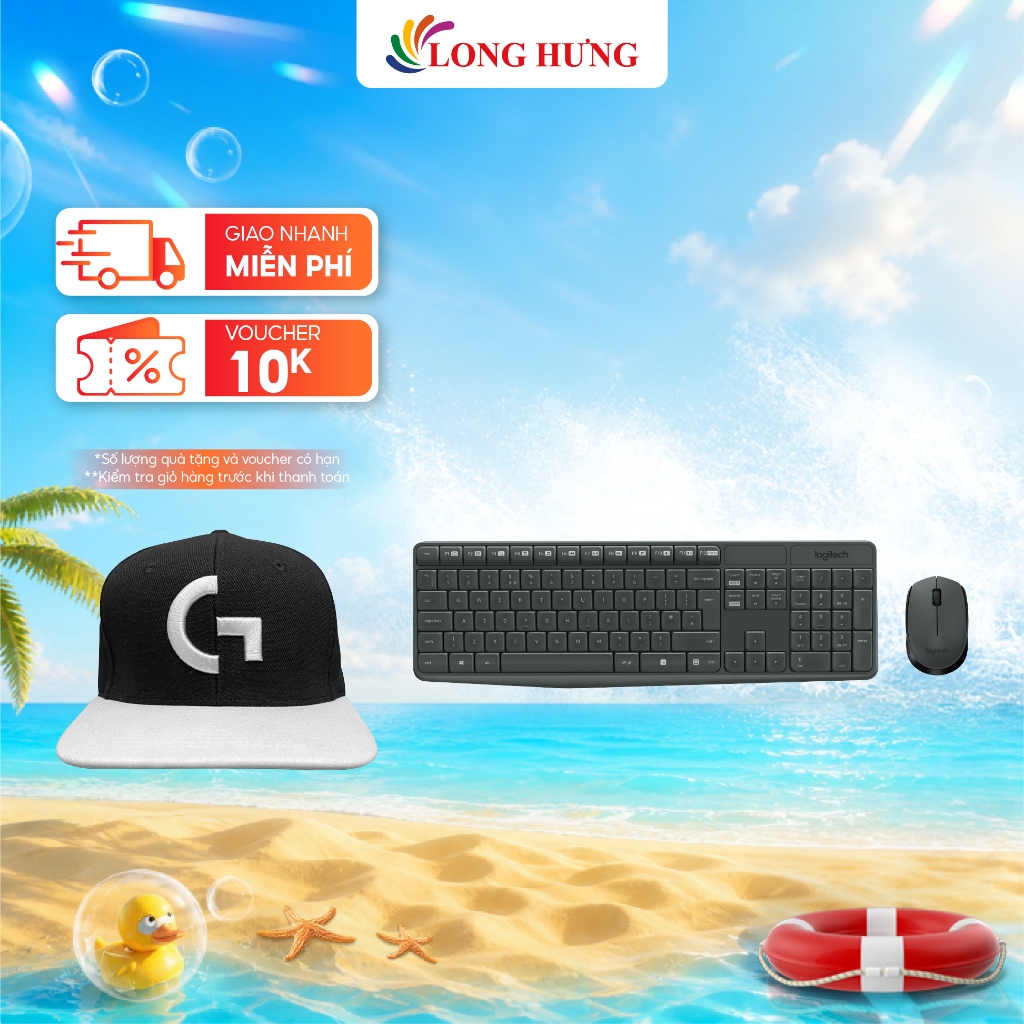 Combo chuột và bàn phím không dây Logitech MK235 - Hàng chính hãng