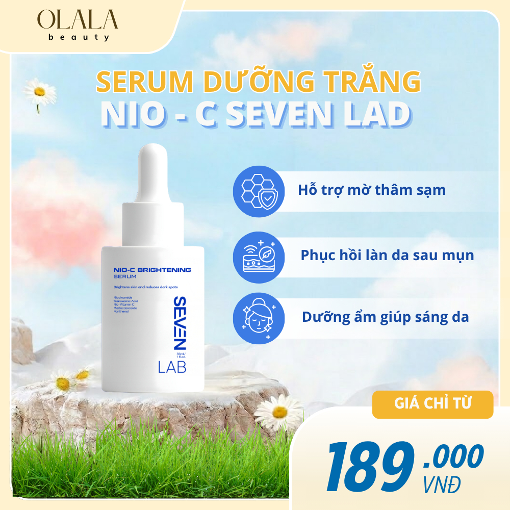 Serum dưỡng trắng da mặt nam giới Nio-Vitamin C SEVENLAB dưỡng sáng 30ml mờ thâm mụn vượt trội