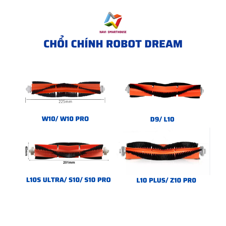 Phụ kiện robot Dream D9, L10, W10, W10 PRO, L10S ULTRA, S10, S10 PRO, L10 PLUS, Z10 PRO Chổi lăn