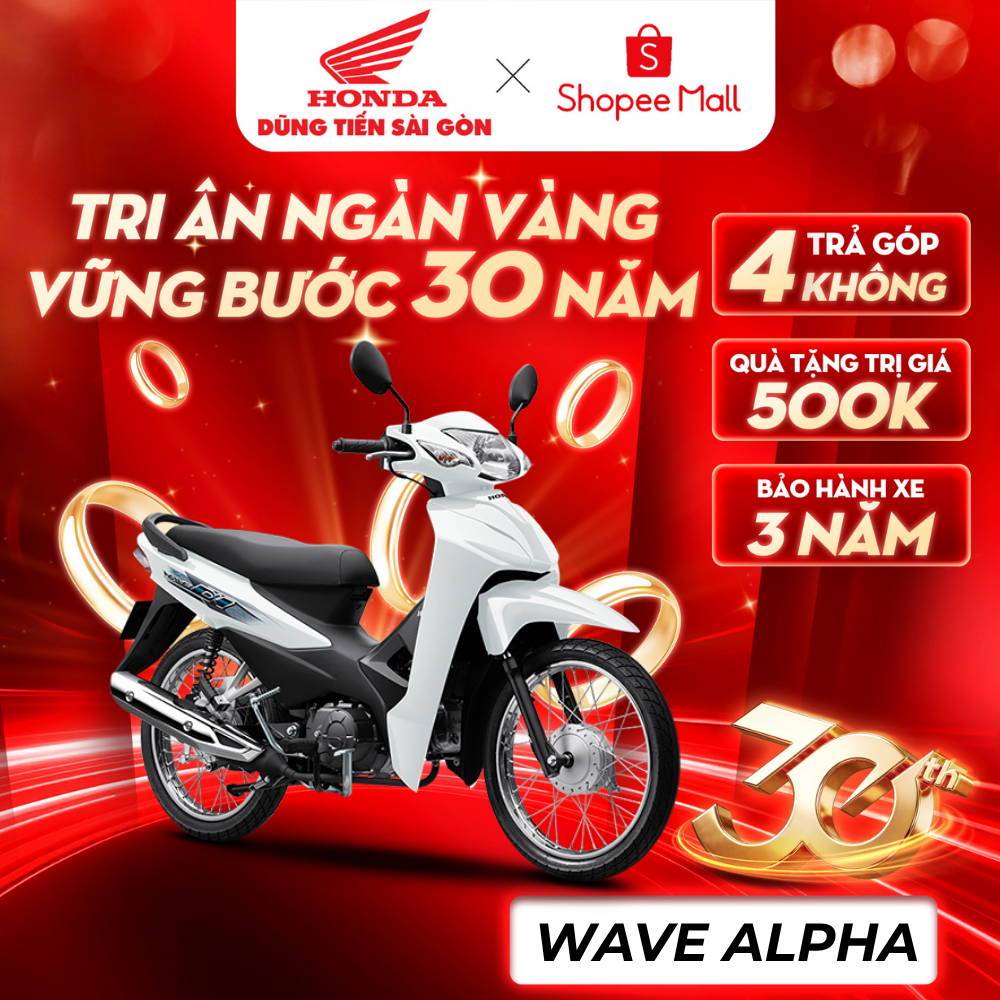Xe Máy Honda Wave Alpha 110cc 2024 - Phiên Bản Tiêu Chuẩn