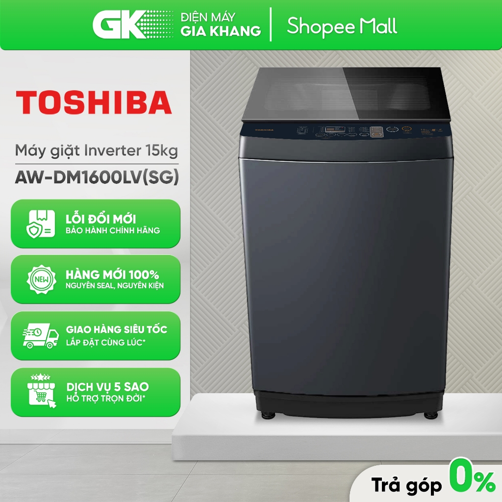 AW-DM1600LV(SG) | AW-T06D1600LV(MK) - Máy Giặt TOSHIBA Inverter 15 Kg [FREESHIP HCM]