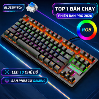 Bàn phím cơ máy tính crack k2 pro led rgb 10 chế độ khác nhau, chơi game dùng văn phòng cực đã