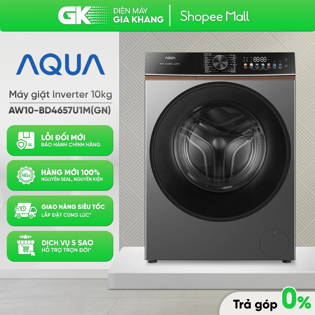 AW12-BD4657U1M(GN) | AW10-BD4657U1M(GN) | AQD-DW1000J(BK) - Máy Giặt Aqua Inverter [Freeship HCM]