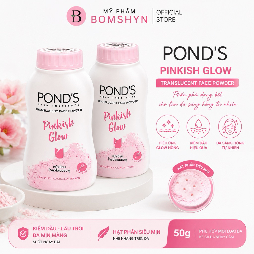 Phấn phủ ponds hồng baby kiểm soát dầu nhờn Thái lan chính hãng