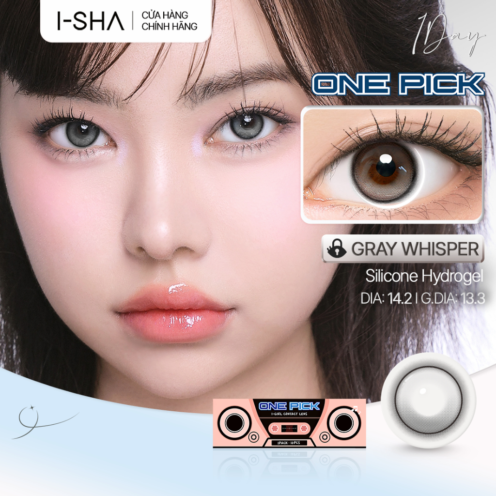 [Eyesme x I-Sha] Kính áp tròng 1 ngày I-Sha One Pick lens highlight khóa trục