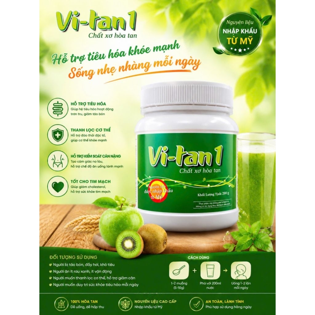 Chất Xơ Hòa Tan Vitan1(hủ 200g)