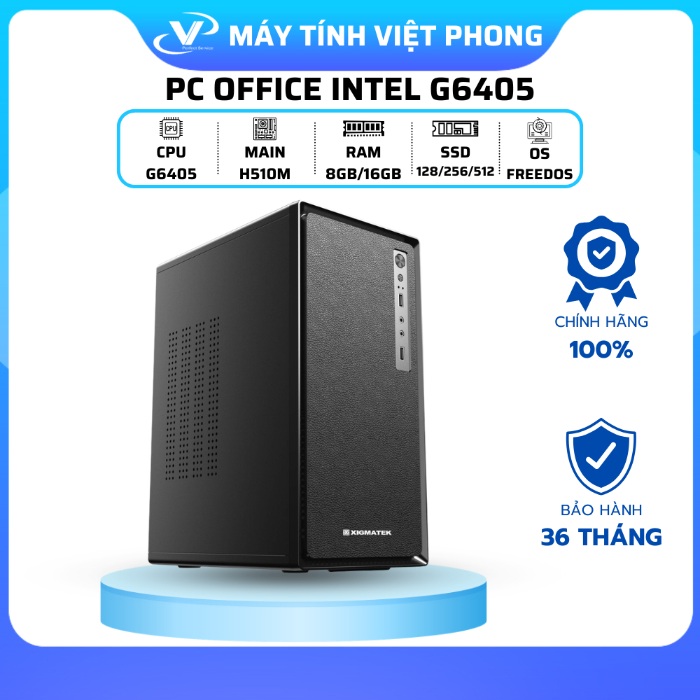 [KHÔNG LẮP ĐẶT] BỘ MÁY TÍNH PC VĂN PHÒNG INTEL G6405 FULL NEW  BẢO HÀNH 36 THÁNG