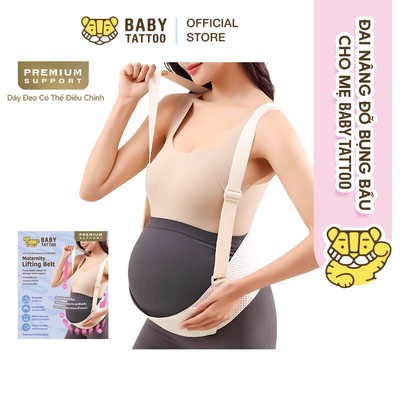 Đai Nâng Đỡ Bụng Bầu BABY TATTOO Phiên Bản PREMIUM, Giúp Giảm Đau Lưng, Đau Hông, Chống Chảy Xệ, Điều Chỉnh Linh Hoạt