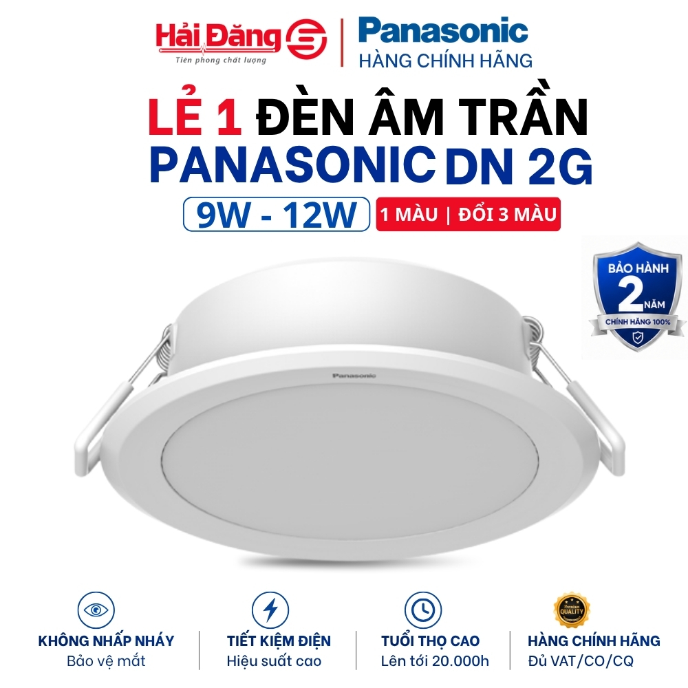 Lẻ 1 đèn LED âm trần Panasonic DN2G công suất 9W, 12W dùng cho nhiều loại trần - Lỗ khoét 90mm, 110m