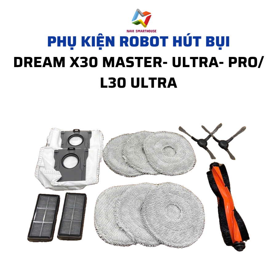 Phụ kiện Robot hút bụi Dream X30 Ultra, X30 Master, L30s Ultra, L10s pro ultra heat khăn lọc chổi