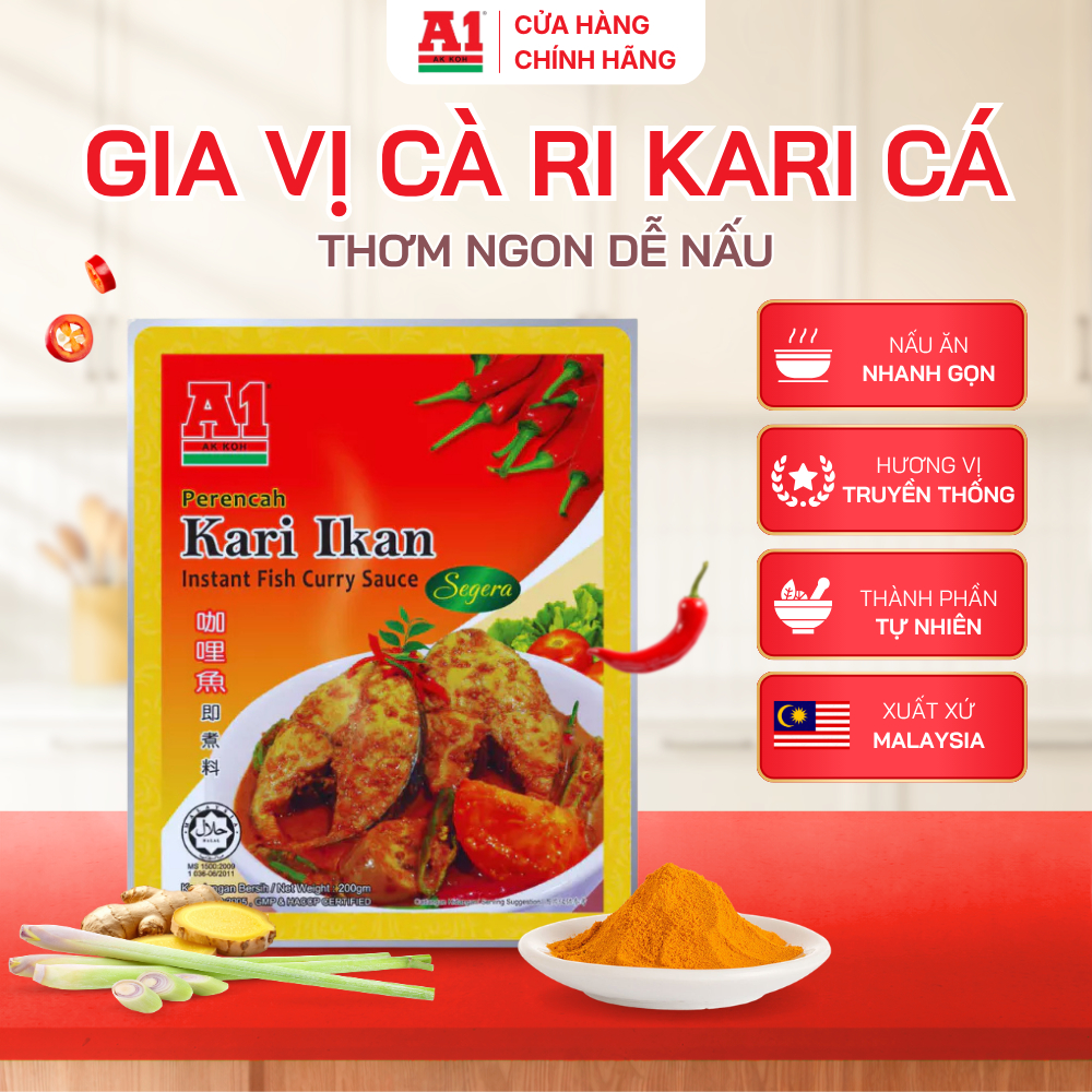 Gia Vị- Sốt Kari Cá A1 Malaysia 200g