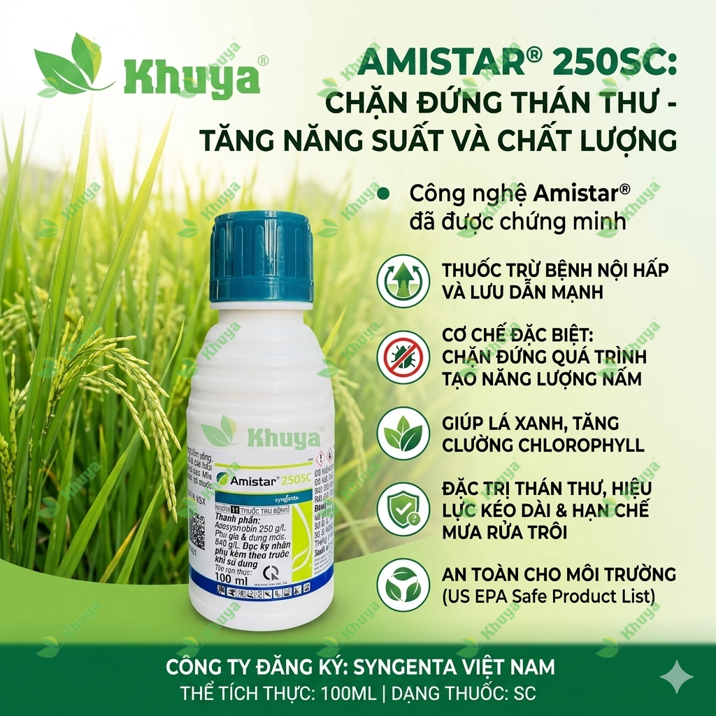 Thuốc trừ bệnh Amistar 250SC 100ml Chính hãng Syngenta