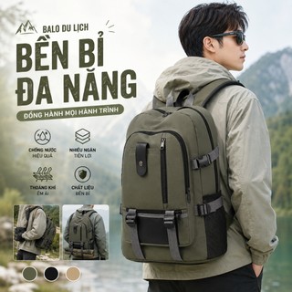 Balo Nam Nữ Dung Tích Lớn Vải Canvas, Chống Mài Mòn Cao Cấp, Phù Hợp Đi Phượt Cắm Trại Du Lịch.911