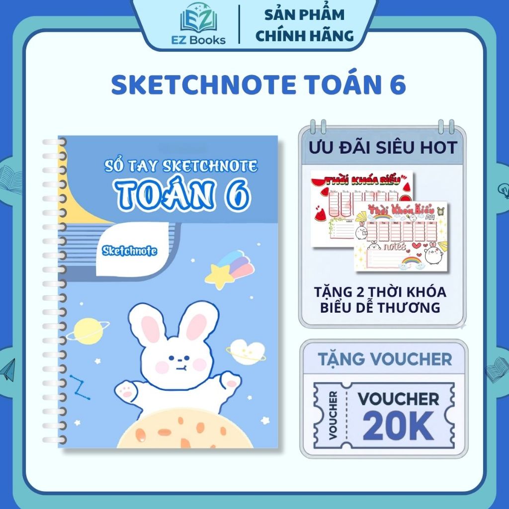 Sổ Tay Sketchnote - Tổng Hợp Kiến Thức Toán 6 - Hệ Thống Hóa Kiến Thức Toàn Diện