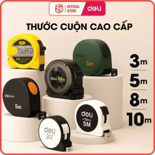 Thước Cuộn Dây Thép Deli Cao Cấp Siêu Bền 3M / 5M / 7.5M / 10M Đo Đạc Chính Xác, Tools