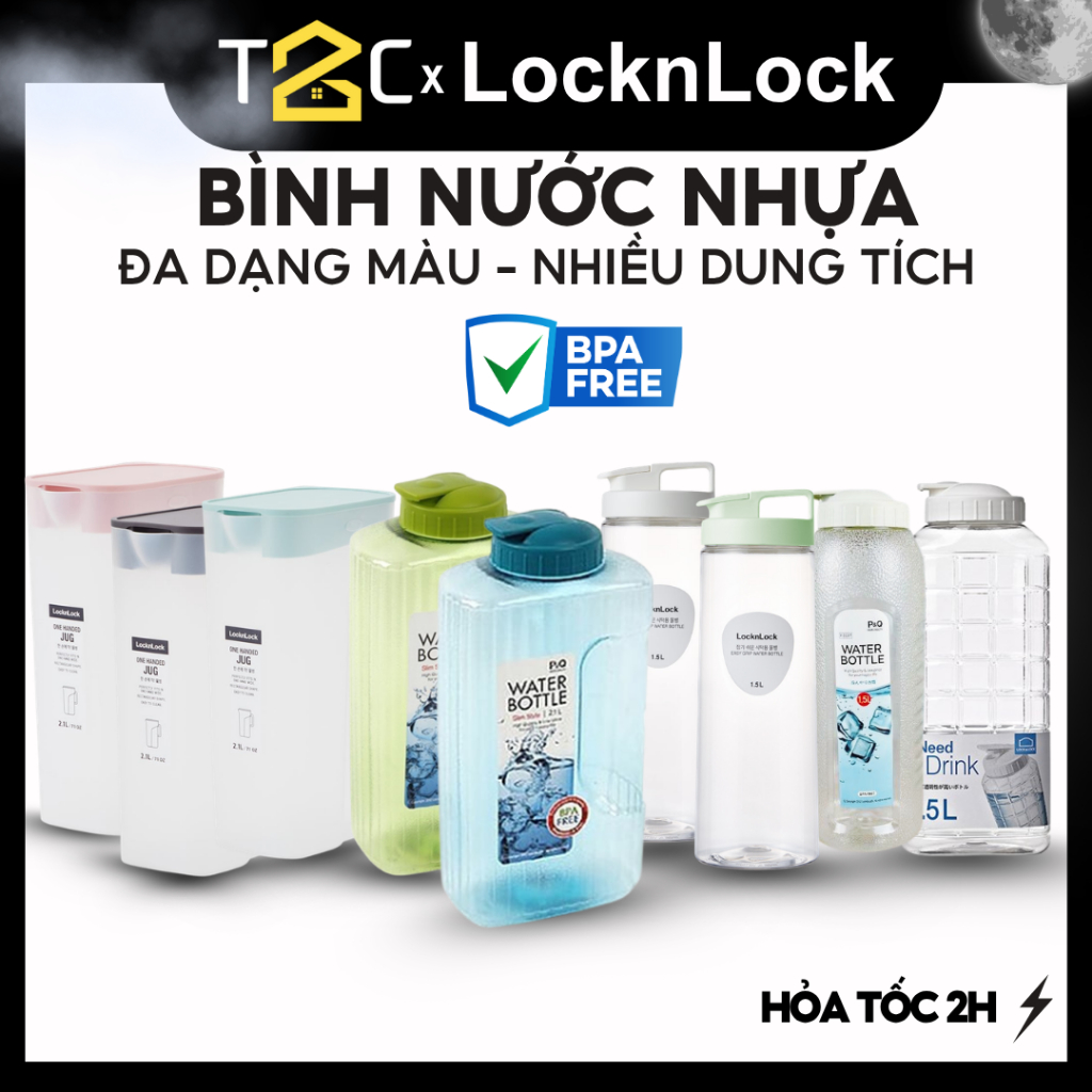 Bình Nước Nhựa LocknLock 1.5Lít- 2.1L Bình Đựng Nước BPA Free An Toàn P-00097W, P-00052GRN -T2C | BigBuy360 - bigbuy360.vn