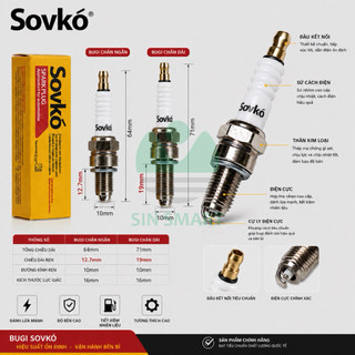 Bugi 3 chấu Sovko Đức Bugi Sovko chân dài dành cho xe tay ga