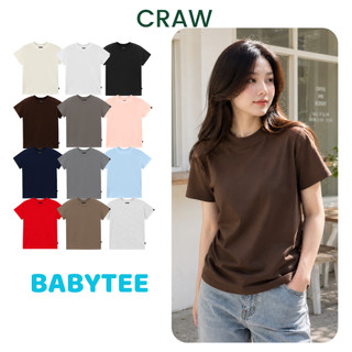 Áo thun Baby Tee nữ Craw, chất liệu thun coton 2 chiều 260gsm- Trơn