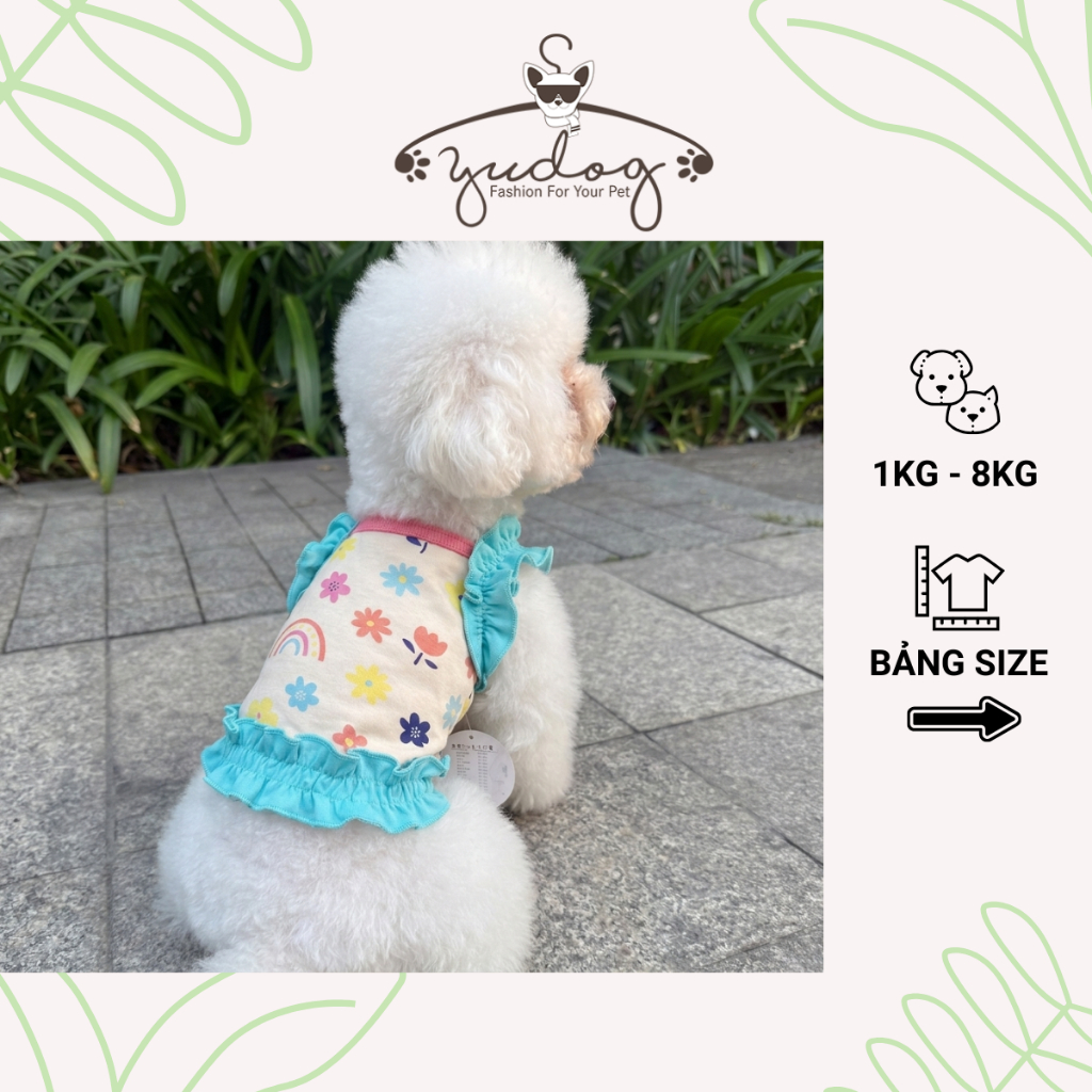 Đầm váy phối bèo xinh cho chó mèo yudog