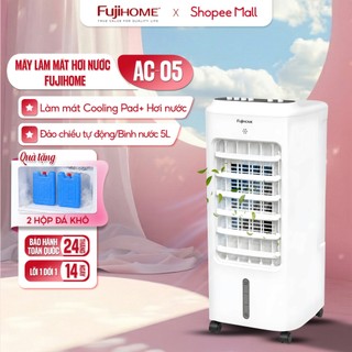 Máy làm mát hơi nước Nhập Khẩu FUJIHOME AC05, quạt điều hoà không khí làm mát nhanh bình nước 5 Lít tặng kèm đá khô