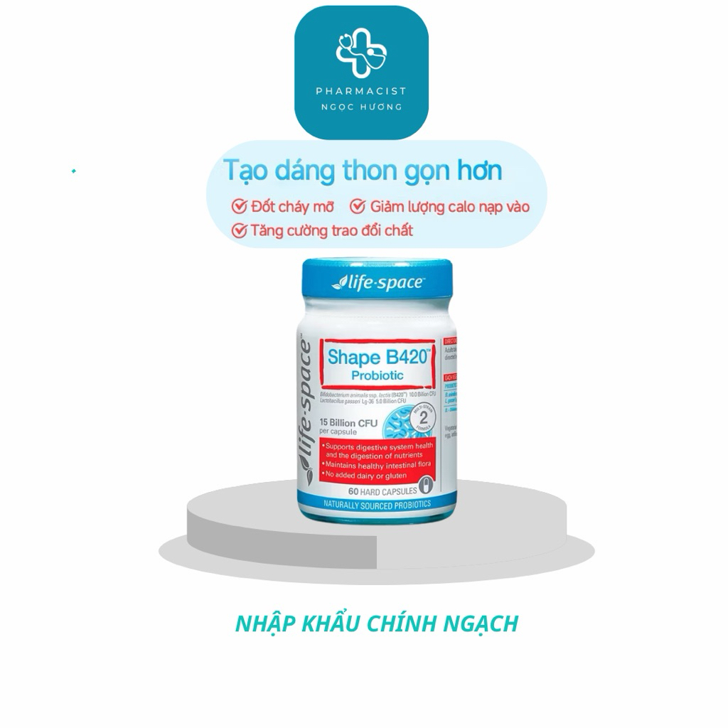 Men vi sinh Life Space Shape B420 Probiotic 60 viên hỗ trợ giảm cân, đốt mỡ,cải thiện tiêu hóa và gi