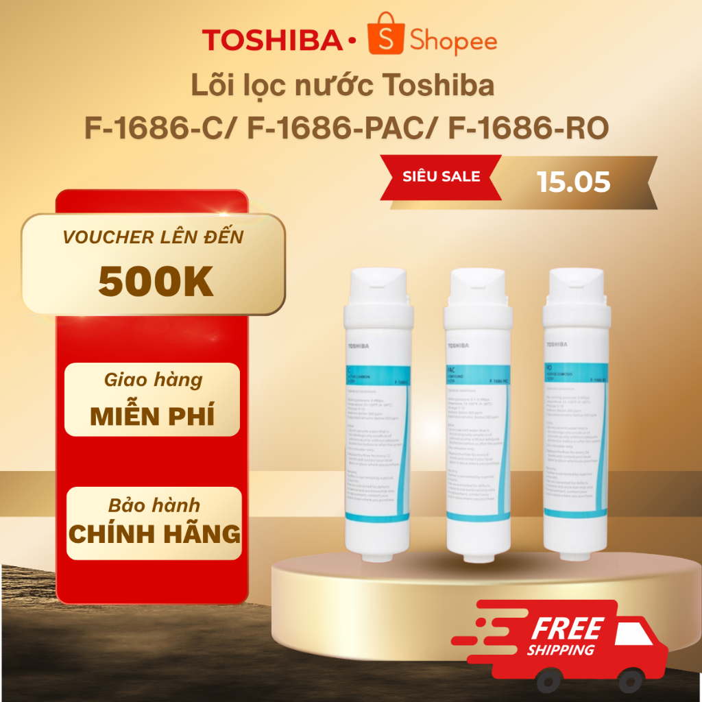Lõi lọc nước Toshiba F-1686-C/ F-1686-PAC/ F-1686-RO - (Dùng cho TWP-N1686UV/1843SV) - Chính hãng