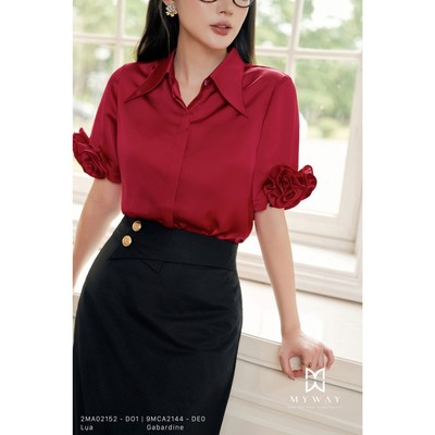 Ao Sơ MI Nữ Công Sở Cách Điệu Đính Hoa Cao Cấp 2MA02152w