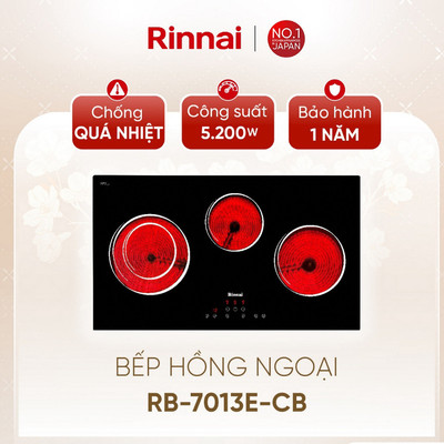 [CHÍNH HÃNG] Bếp hồng ngoại Rinnai RB-7013E-CB - Mặt bếp Kính SCHOTT Ceran - Công suất 5200W