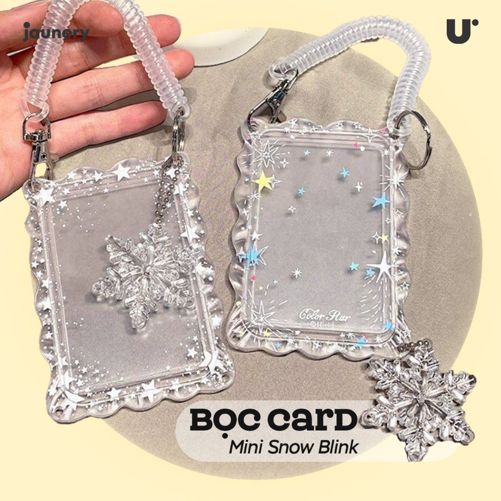 Bọc Card Mini Snow Blink – Card Holder PVC Trong Suốt Kèm Charm Tuyết