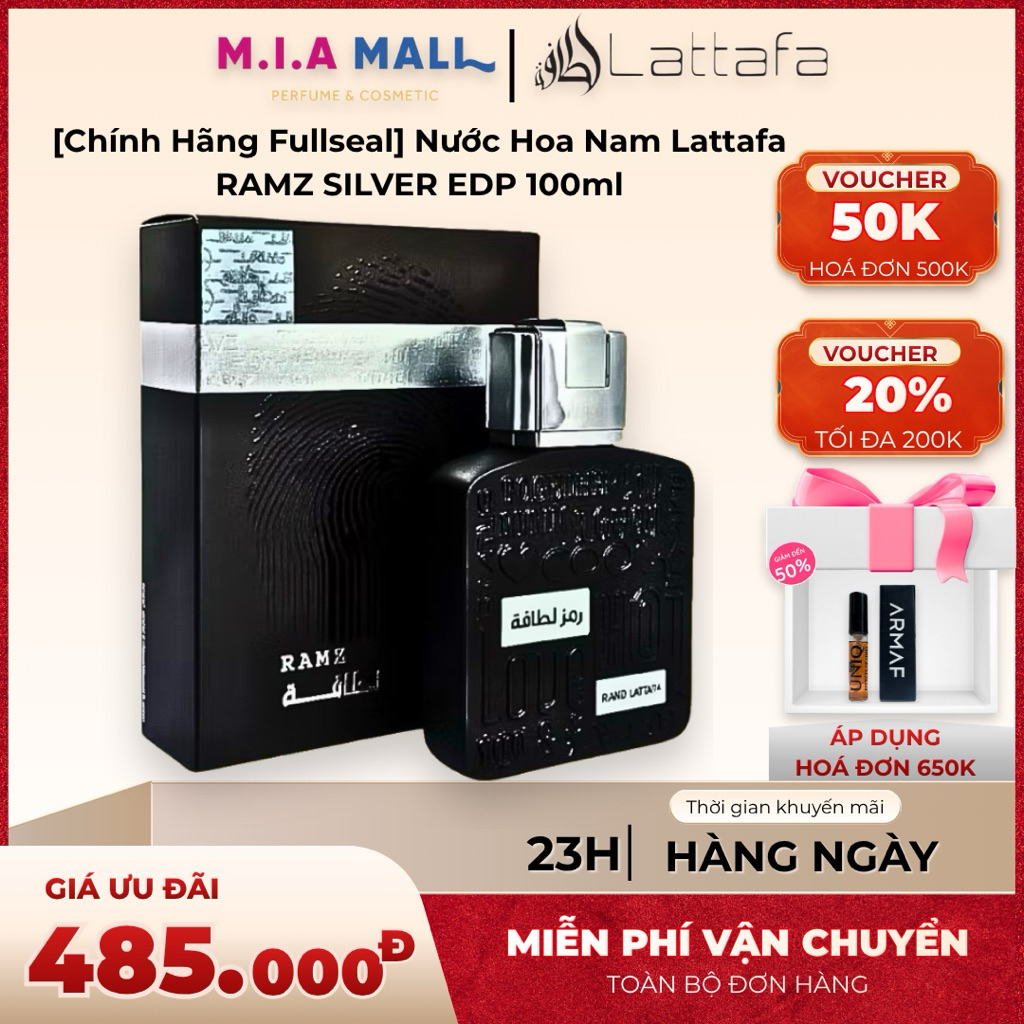 [Chính Hãng Fullseal 100ml] Nước hoa nam Lattafa RAMZ SILVER EDP 100ml