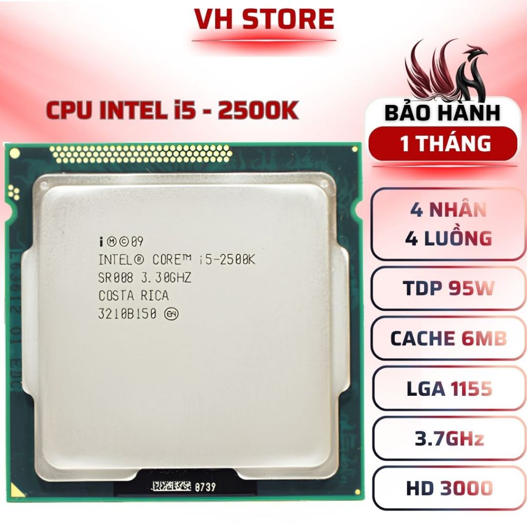 CPU Intel Core i5-2500K 4 Nhân 4 Luồng 3.7GHz LGA1155 - BẢO HÀNH 1 THÁNG - VHSTORE