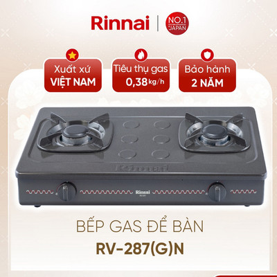 [CHÍNH HÃNG] Bếp gas dương Rinnai RV-287(G)N - Mặt bếp Thép phủ men và kiềng men