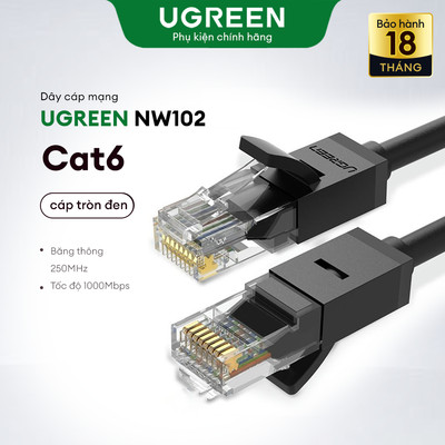 Dây Mạng LAN Đúc Sẵn UGREEN Chuẩn Cat6 Tốc Độ 1000Mbps Băng Thông 250MHz Cao Cấp  NW102 - Chính Hãng