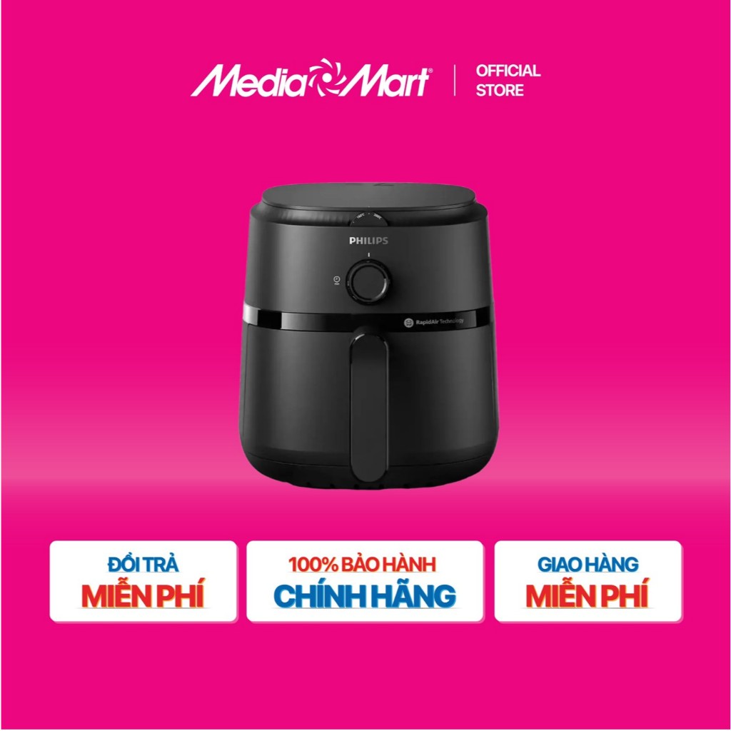 [SieuthiMediaMart] Nồi chiên không dầu 4,2L Philips NA120/00 BH chính hãng-Ship0đ