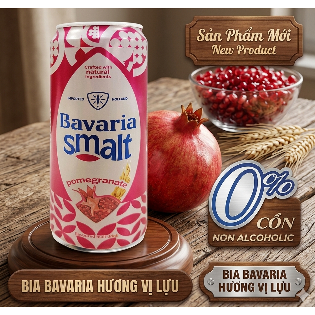 Bia Thuần Chay KHÔNG độ BAVARIA Vị Lựu - 330ml