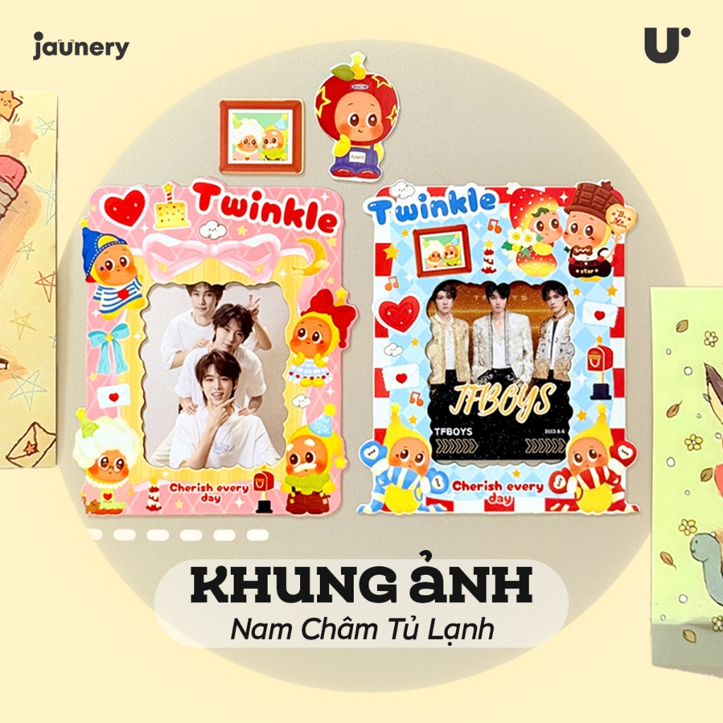 Khung Ảnh Nam Châm Tủ Lạnh 10x14cm – Frame Ảnh Card Bo Góc, Photobooth Hoạt Hình Cute
