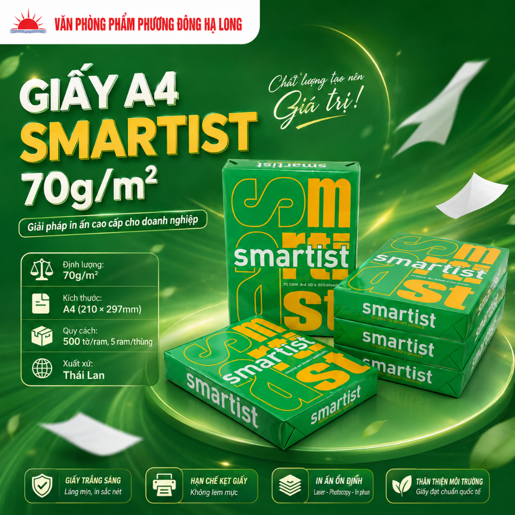 Giấy A4 Smartist 70g/m2 - Giấy In Văn Phòng - Giấy Photo