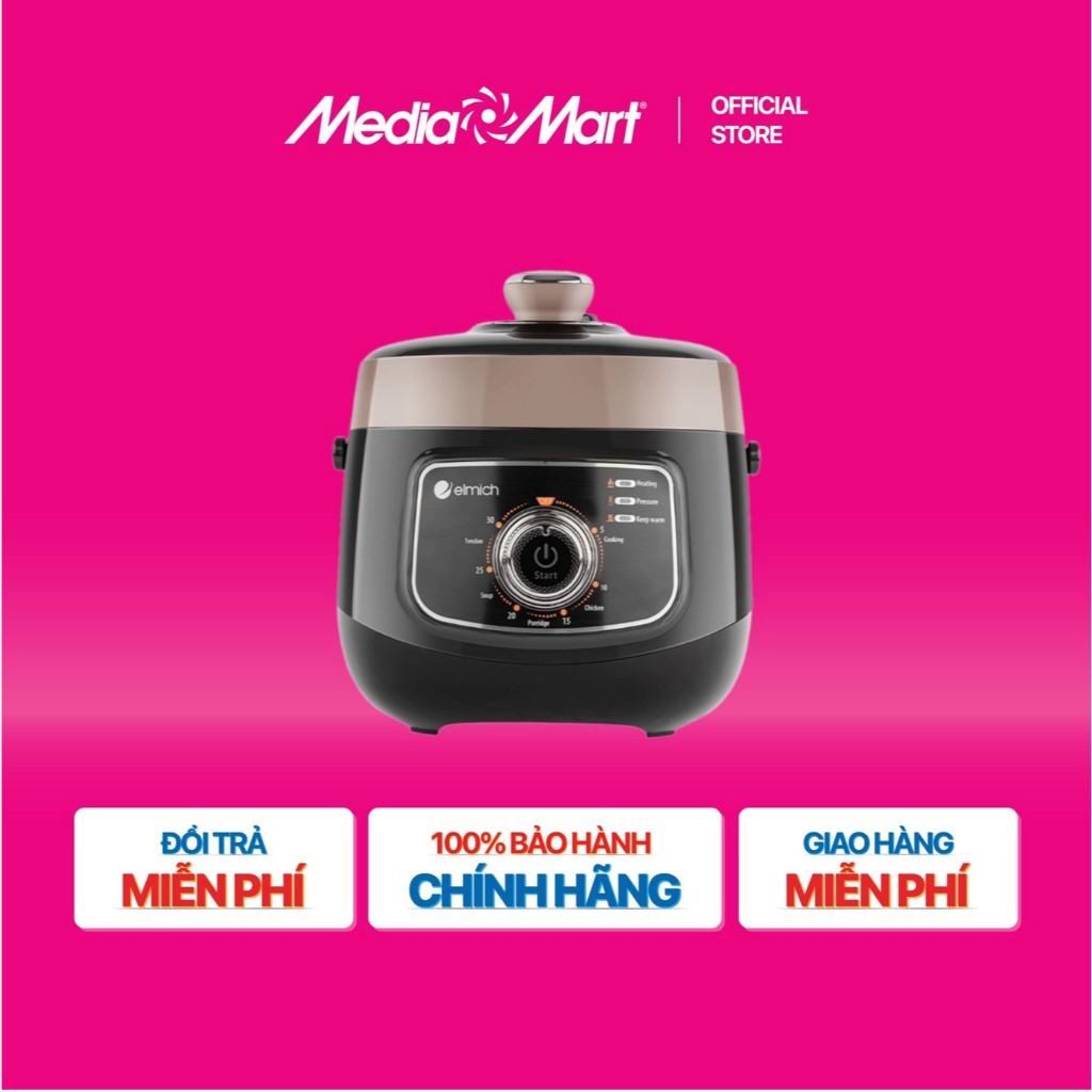 [SieuthiMediaMart] Nồi áp suất điện 2,5L Elmich PCE-1805 BH chính hãng-Ship0đ