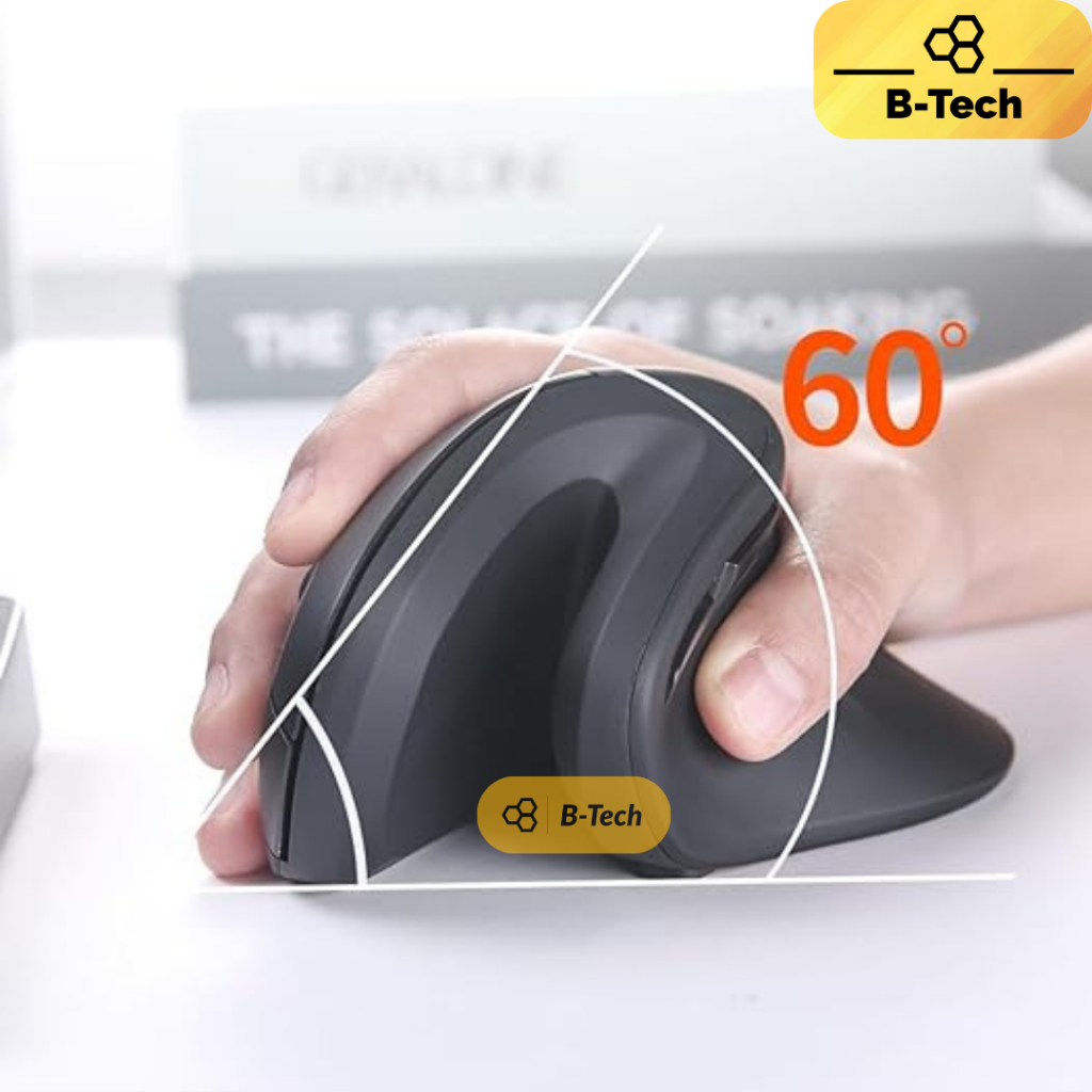 Chuột công thái học không dây - ergonomic wireless E450 pin sạc, hạn chế bệnh văn phòng 2.4G B-Tech | BigBuy360 - bigbuy360.vn