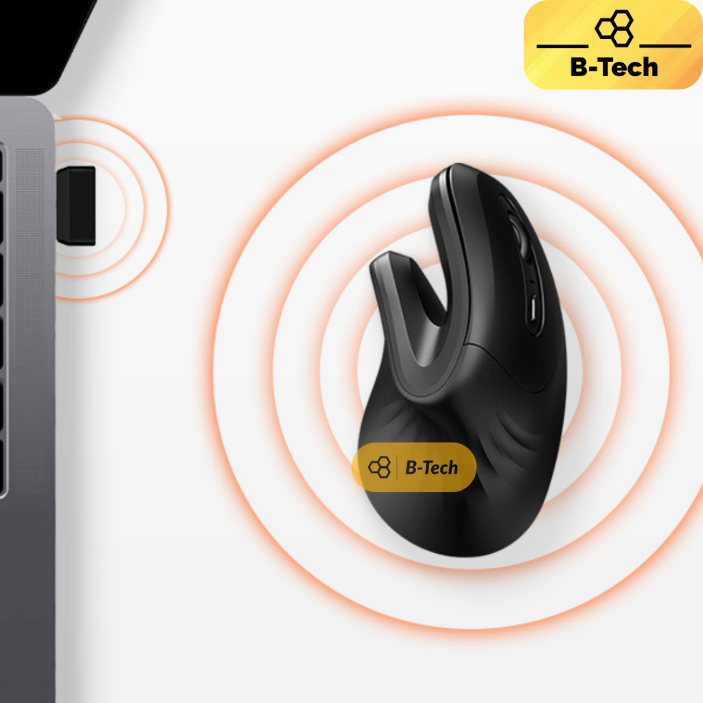 Chuột công thái học không dây - ergonomic wireless E450 pin sạc, hạn chế bệnh văn phòng 2.4G B-Tech | BigBuy360 - bigbuy360.vn