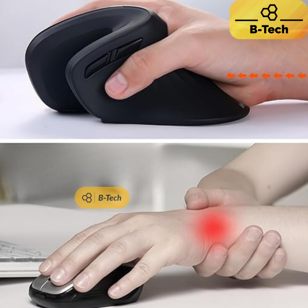 Chuột công thái học không dây - ergonomic wireless E450 pin sạc, hạn chế bệnh văn phòng 2.4G B-Tech | BigBuy360 - bigbuy360.vn