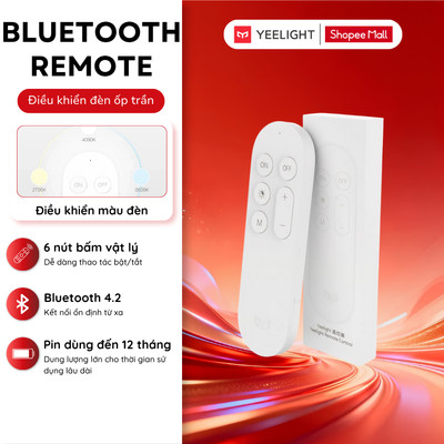 Remote Điều Khiển Đèn Trần Yeelight Bluetooth | Pin dùng đến 12 tháng, 6 nút bấm điều khiển