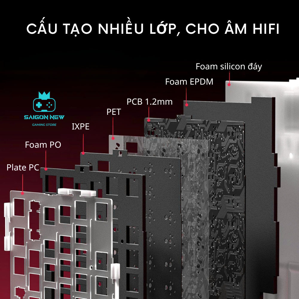 Bàn phím cơ Hotswap Lingbao K98 | K98 pro - Pin 10000mAh - 3 mode kết nối - LED RGB mạch xuôi | BigBuy360 - bigbuy360.vn