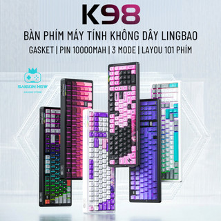 Bàn phím cơ Hotswap Lingbao K98 | K98 pro - Kết nối không dây Bluetooth - Pin 10000mAh - LED RGB mạch xuôi - Layout 101