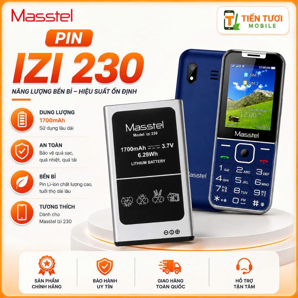 Pin izi 230 masstel,pin mới